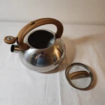 Brandani Italy Tea Kettle Faux Wood Soft Touch Handle 3QT. Stainless Steel Used. Price: $24.99.