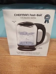 Chefman Fast-boil 1.7L Electric Kettle Auto-shut Off New In Box. Price: $17.95.