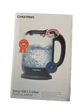 Nib Chefman 1.7 Liter Electric Glass Tea Kettle W/ Auto Shut-off Black New. Price: $20.99.