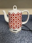 Bella Sensio Electric 1.2L Ceramic Tea Kettle Red Tile Pattern KE7937-A Rare Used. Price: $90.00.