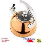 Viking 2.6QT Rose Gold Stainless Steel Whistling Tea Kettle 3-PLY Base Kitchen New. Price: $124.99.