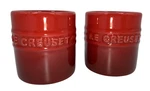 Le Creuset Cerise Red Ombre Stoneware Tea Light Votive Holders Of 2 Used. Price: $29.99.
