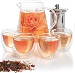 Mixpresso 5 Piece Glass Tea Pot Set, Kettle With Removable Infuser, Clear New. Price: $32.99.