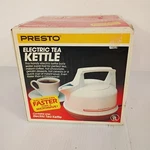 Vintage Presto Electric Tea Kettle 02700 Hot Water Boiler 750W White New Sealed. Price: $39.95.