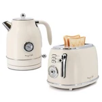 Megachef 1.7 Liter Electric Tea Kettle & 2 Slice Toaster Combo In Matte Cream New. Price: $89.94.