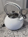 Copco 0502 Whistling Tea Kettle Qt Enamel Steel With Ergonomic Handle Used. Price: $10.50.