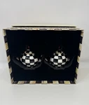 Mackenzie-childs Courtly Check Teapot Salt & Pepper New In Box Black White. Price: $99.99.