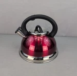 Creative Home Red Stainless Steel Kettle 3 Quart Whistling Tea Pot Open. Price: $34.99.