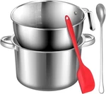 Bohuiz 304 Stainless Steel Double Boiler With Spatula Spoon, 4.2QT Dual-hand New. Price: $38.40.