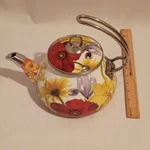 The Pioneer Woman Floral Multicolor Metal Stove Top Kettle 2.3 Qt Ergonomic Used. Price: $19.49.