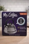Mr. Coffee Whistling Tea Kettle 1.75 Qt Stainless Steel Stay-cool Handles New. Price: $24.99.
