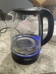 Comfee CKE17LIMBPK 1.7L Glass Cordless Kettle 1500W Auto Shut-off Black Open. Price: $15.00.