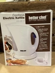 Better Chef Cordless Electric Kettle Model IM-142W Open. Price: $27.99.