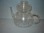 Princess House Heritage Glass 6 Cup Etched Floral Teapot + Lid Infuser 050 Used. Price: $57.00.