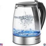 Azeus 1.8L Fast Boil Electric Kettle Bpa-free Glass, Stainless Steel, Auto New. Price: $45.78.