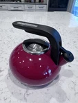 Kitchenaid Stainless Steel Enamel Red Whistling Tea Kettle 2 Quart Vguc Bh Used. Price: $22.99.