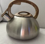 Stainless Steel Whistling Tea Kettle, Wood Handle Luxgrace 2.2QT Preowned Used. Price: $15.95.