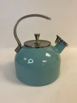 Kate Spade 2.5 Qt Lenox Turquoise Whistle While You Work Tea Kettle New York Used. Price: $32.99.
