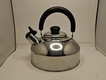 Vintage Farberware Hot Water Teapot Kettle Stainless Steel With Black Handle Used. Price: $19.99.