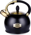 Susteas Stove Top Whistling Kettle Stainless Steel 2.64 Quart Black New. Price: $63.99.