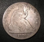 1876 Silver Liberty Seated Half Dollar Fifty Cents 50 Old Us Coins. Price: $48.95.