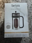 Brim 8 Cup French Press Coffee Maker With Wood Finish Handle Borosilicate Glass New. Price: $20.00.