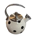 Kate Spade Whistling Tea Kettle Lenox Cream Black Polka-dot 2.5 Qt Pot Used. Price: $41.00.