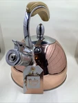 New Pinky Up: Copper Stainless Steel Whistle Tea Kettle W/ Wood Handle. Price: $13.99.