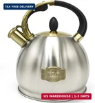 Stove Top Whistling Kettle Food Grade Stainless Steel Teapot Of 5-LAYER Base New. Price: $30.73.