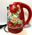 The Pioneer Woman Red Floral Fiona Electric Kettle Model 40972 Tested (NN95) Used. Price: $37.00.