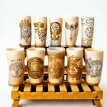 Viking Ox Horn Drinking Cup Set Of 10 Hand Carved Nordic Style Mugs New. Price: $169.00.