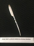 Aura Twist By Gorham Solid Handle 18/8 Stainless Steel Dinner Knife Free Ship Used. Price: $14.98.