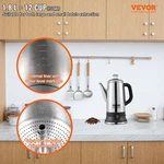 Vevor 12-CUP Electric Percolator Coffee Pot 304 Stainless Steel Maker New. Price: $46.99.