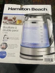 Hamilton Beach Double Wall Glass 7-CUP Kettle Led 1.7 Liters Lightly Used. Price: $39.95.