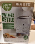 Greenlife Qwik & Ez 1.7L Glass Cordless Electric Kettle 1500W Led Base Open. Price: $21.95.