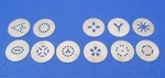 Lot Of 11 Cuisinart Electric Cookie Press Stainless Steel Discs 2.25" Diameter Used. Price: $8.99.