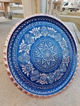 Round Coffee Table Tray, Copper Engraved Ottoman Serving New. Price: $336.00.