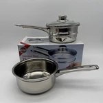 Norpro Krona 1.5 Quart Stainless Steel Double Boiler Sauce Pan With Lid Used. Price: $24.50.