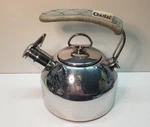 Harmonica Whistle Tea Pot Chantal Stainless Steel Classic Kettle Quilted Handle Used. Price: $69.99.