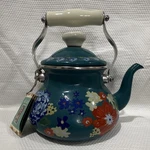 Pioneer Woman Dazzling Dahlias Teal Enamel Stove Top Kettle 1.9QT New. Price: $38.00.