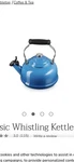 Nib Creuset Whistling Kettle 1.7QT Gorgeous Marseille Blue New. Price: $89.00.