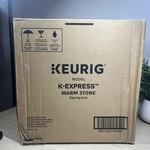 Keurig K-express Coffee Maker Warm Stone, 42OZ Reservoir Open. Price: $50.00.