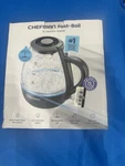 Chefman Boils Faster Electric Kettle 1 Liter Open. Price: $18.69.