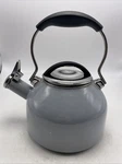 Chantal Whistling 1.8 Qt Enamel On Steel Light Gray Blue Used. Price: $26.59.
