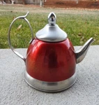 Creative Home Nobili-tea 1.0 Quart Stainless Steel Kettle Cranberry Red Used. Price: $18.95.