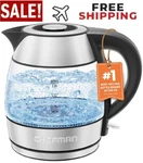 Chefman Rapid Boil 1.2L Electric Tea Kettle With Removable Lid - Stainless Steel New. Price: $29.97.