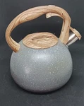 Poliviar 7379 Gray/green Whistling Kettle 2.7 Qt Tea Pot Wood Handle Used. Price: $14.95.