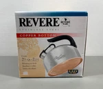 Revere Ware Copper Bottom Whistling Tea Kettle 2 1/3 Qt New. Price: $139.95.