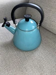 Creuset Kone Stove-top Kettle With Whistle, 1.6L / 1.7QT, Aqua Blue, Used. Price: $23.80.