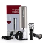 Saraudy Electric Wine Opener Set, Rechargeable With 2 Vacuum Small, Silver New. Price: $26.62.